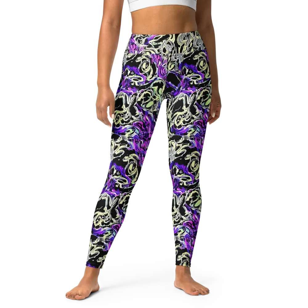 Neon Noir on Yoga Leggings — Front