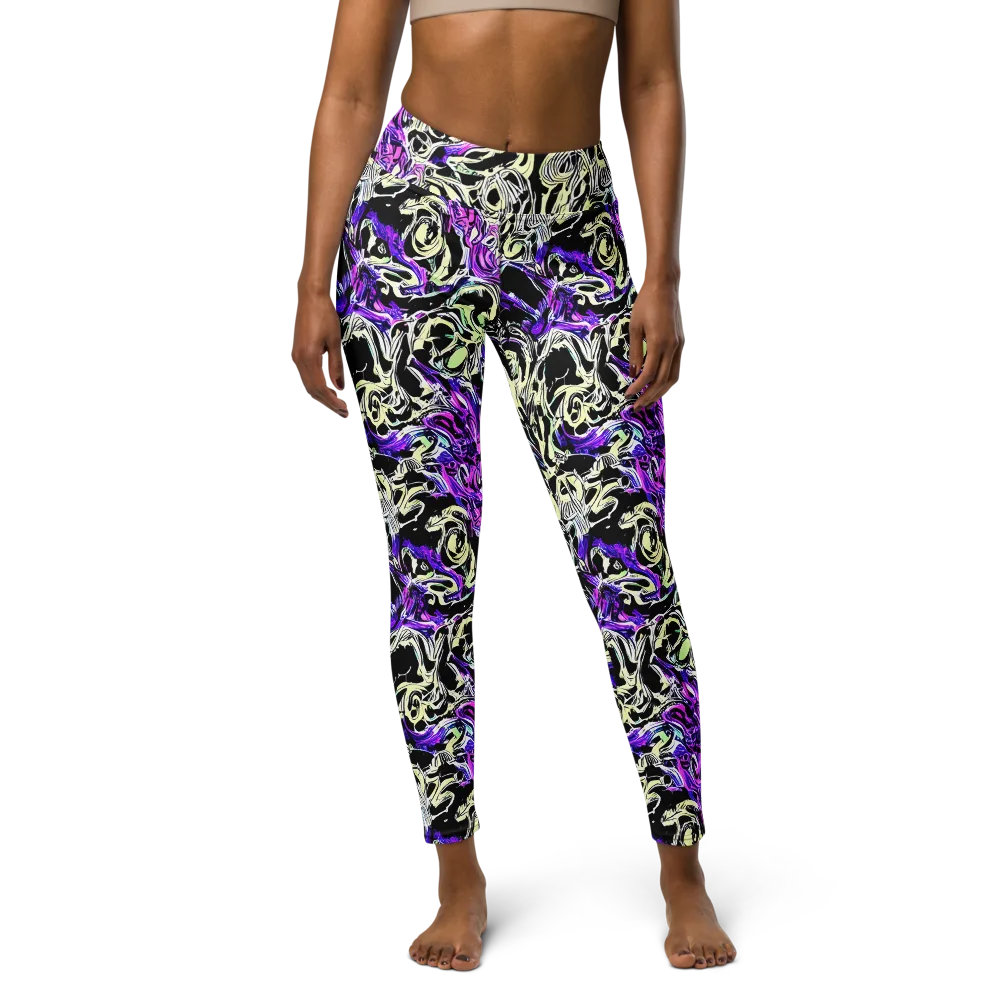 Neon Noir on Yoga Leggings — Front