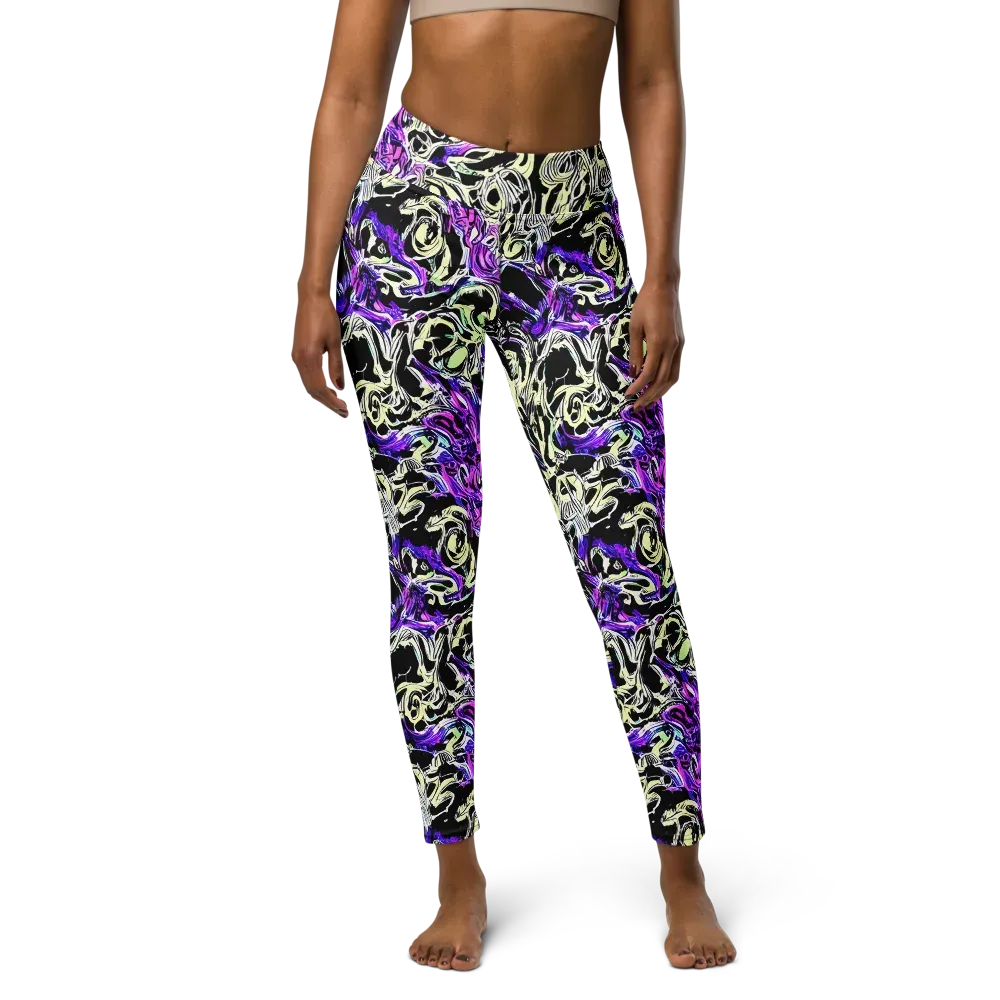 Neon Noir on Yoga Leggings — Front