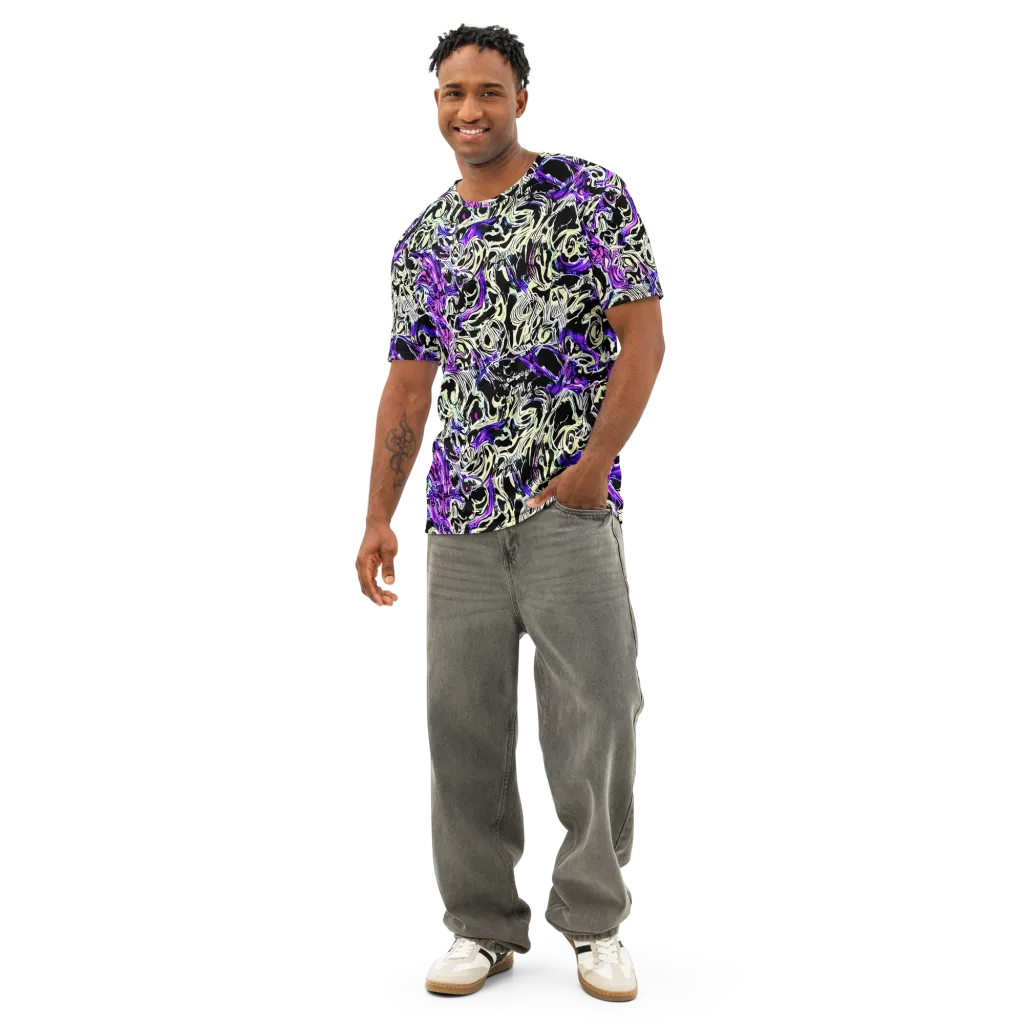 Neon Noir on Men's Cotton Crew Neck T-Shirt — Front