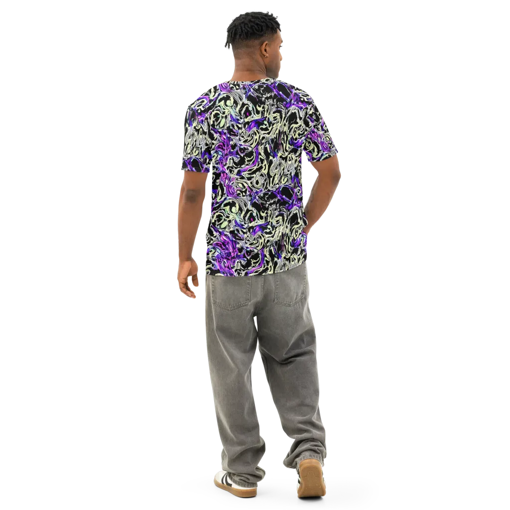 Neon Noir on Men's Cotton Crew Neck T-Shirt — Back