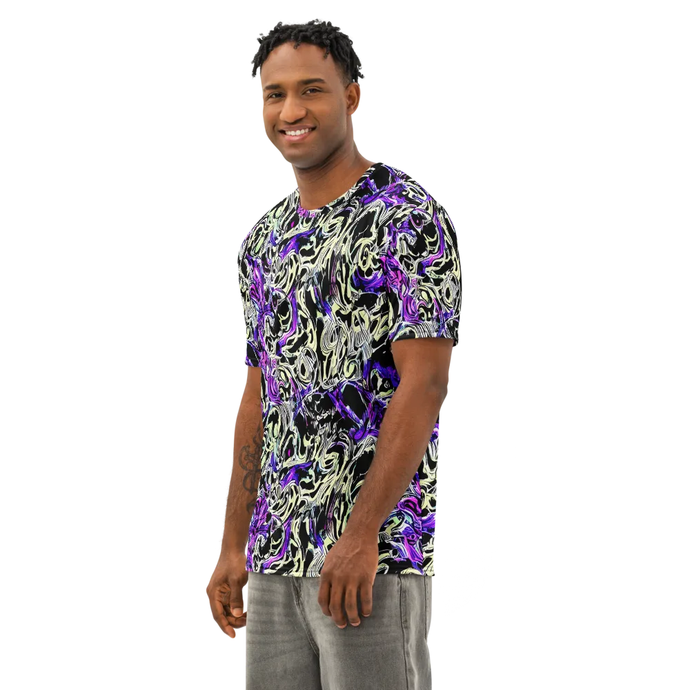 Neon Noir on Men's Cotton Crew Neck T-Shirt — Left Front