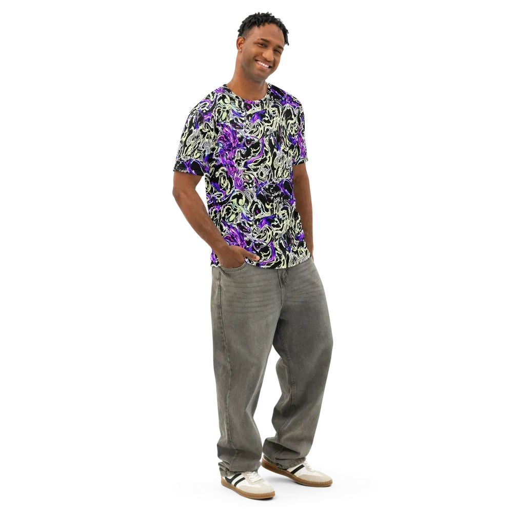 Neon Noir on Men's Cotton Crew Neck T-Shirt — Right Front