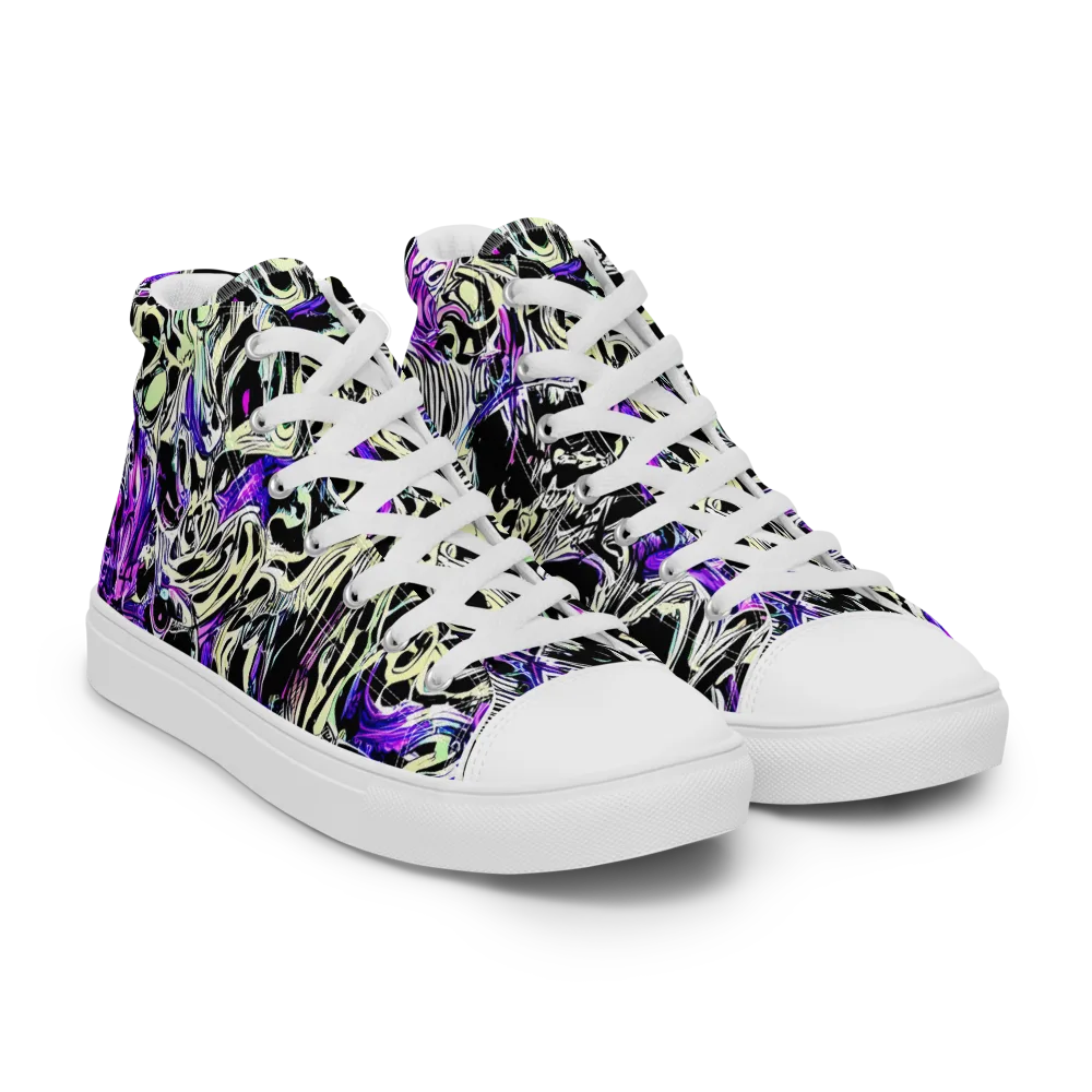 Neon Noir on Men's High Top Canvas Shoes — Right Front