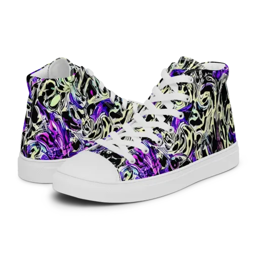 Neon Noir on a Men's High Top Canvas Shoes