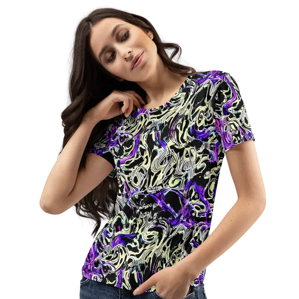 Neon Noir on Women's Crew Neck T-Shirt — Left Front