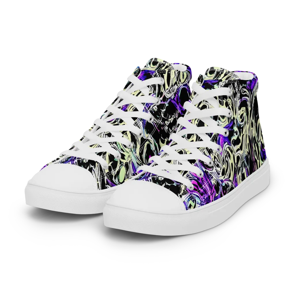 Neon Noir on Women's High Top Canvas Shoes — Left Front
