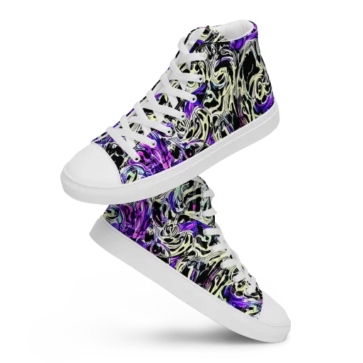 Neon Noir on a Women's High Top Canvas Shoes