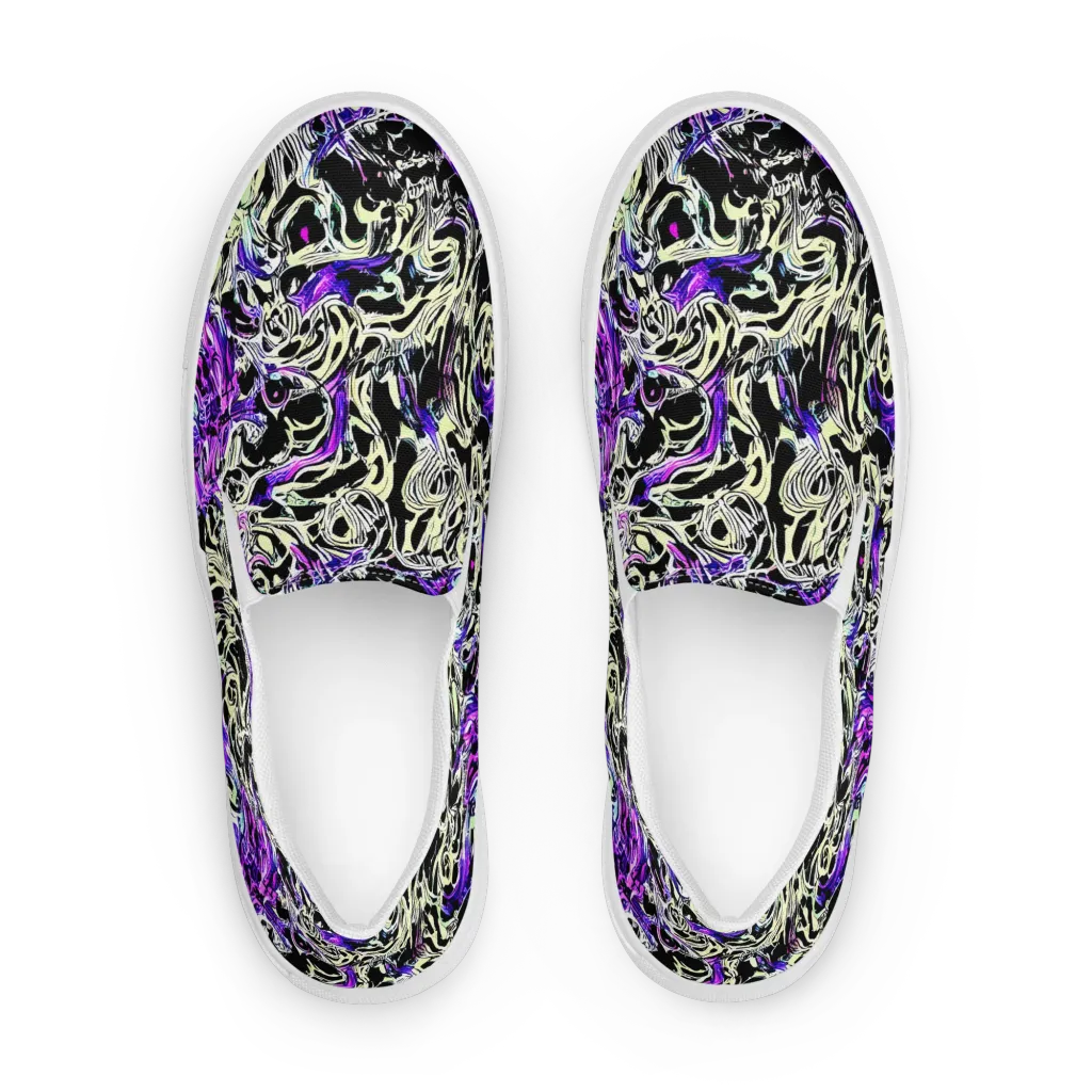 Neon Noir on Men's Slip-On Canvas Shoes — Front
