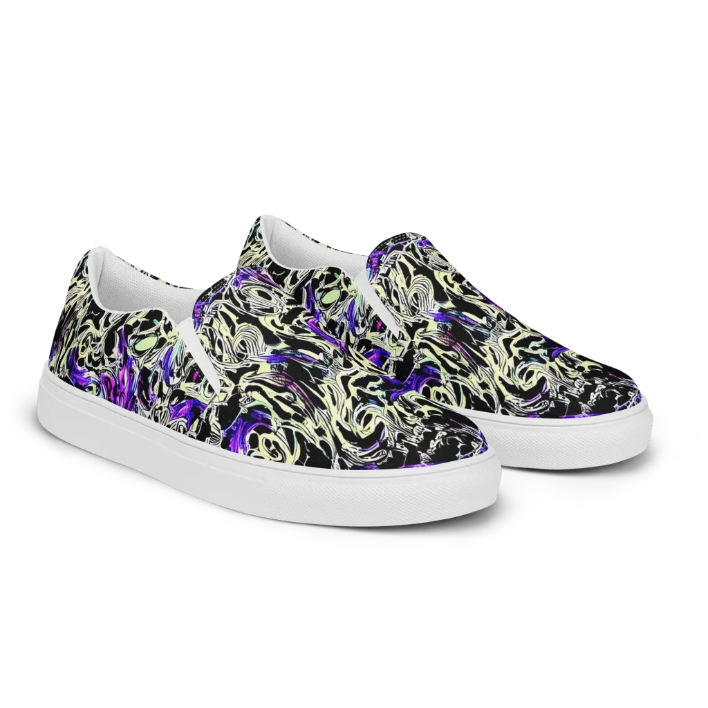 Neon Noir on Men's Slip-On Canvas Shoes — Right Front