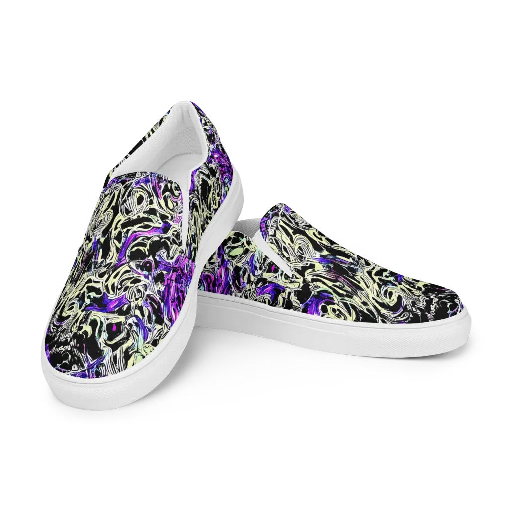 Neon Noir on Men's Slip-On Canvas Shoes — Left Front