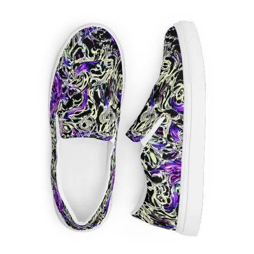 Neon Noir on a Men's Slip-On Canvas Shoes