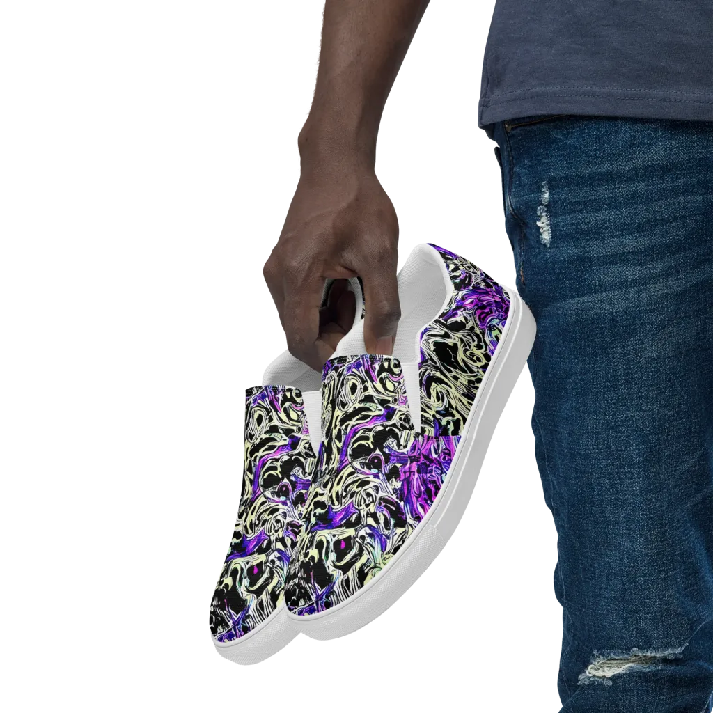 Neon Noir on Men's Slip-On Canvas Shoes — Left Front