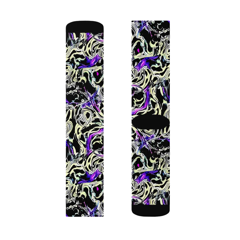 Neon Noir on Socks — Left Sock