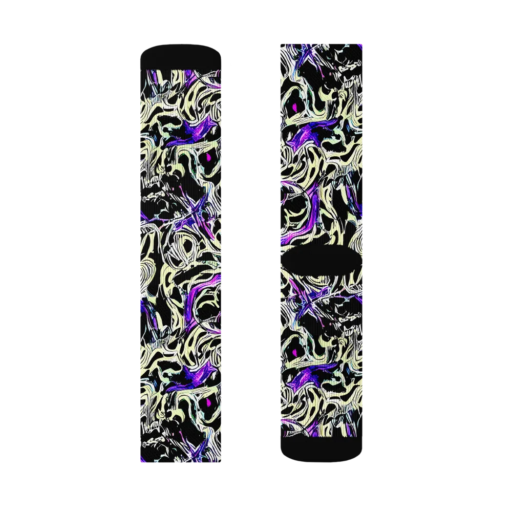 Neon Noir on Socks — Right Sock