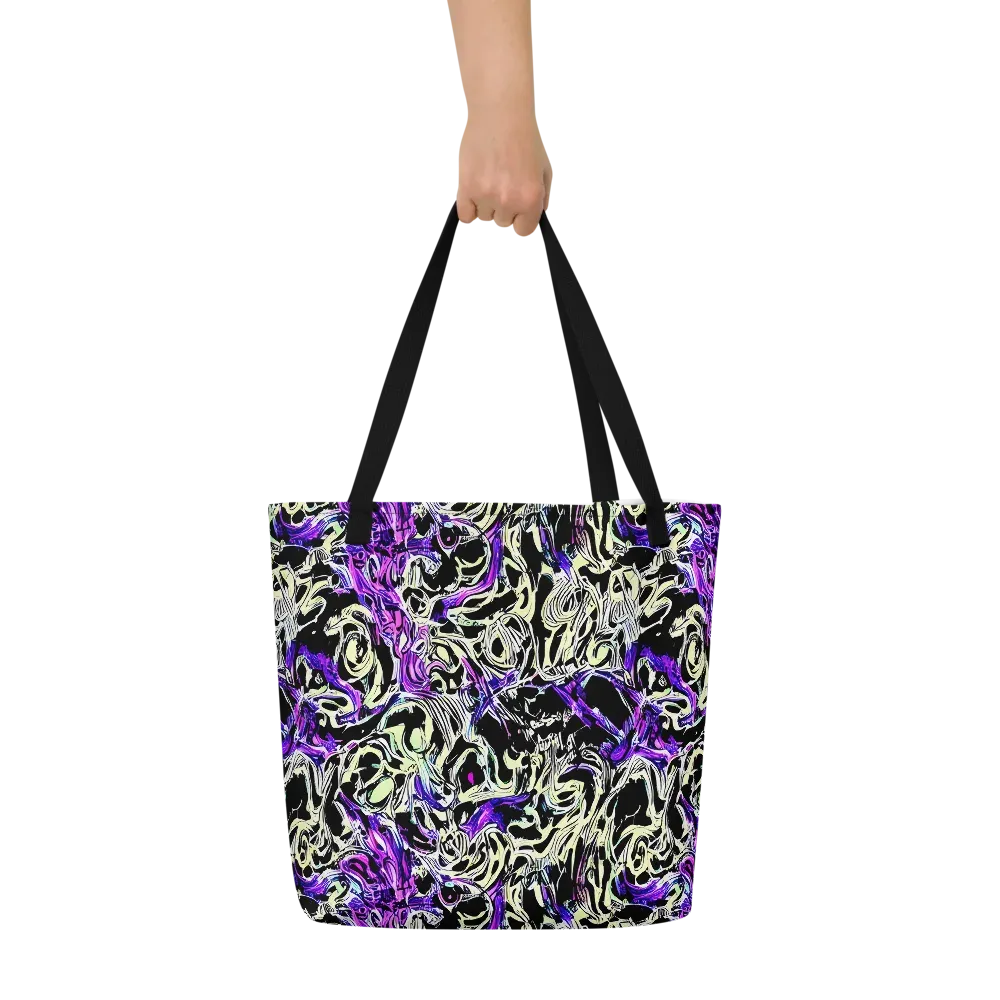 Neon Noir on Large Tote Bag W/ Pocket — Front