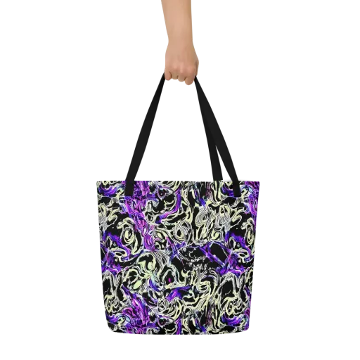 Neon Noir on a Large Tote Bag W/ Pocket