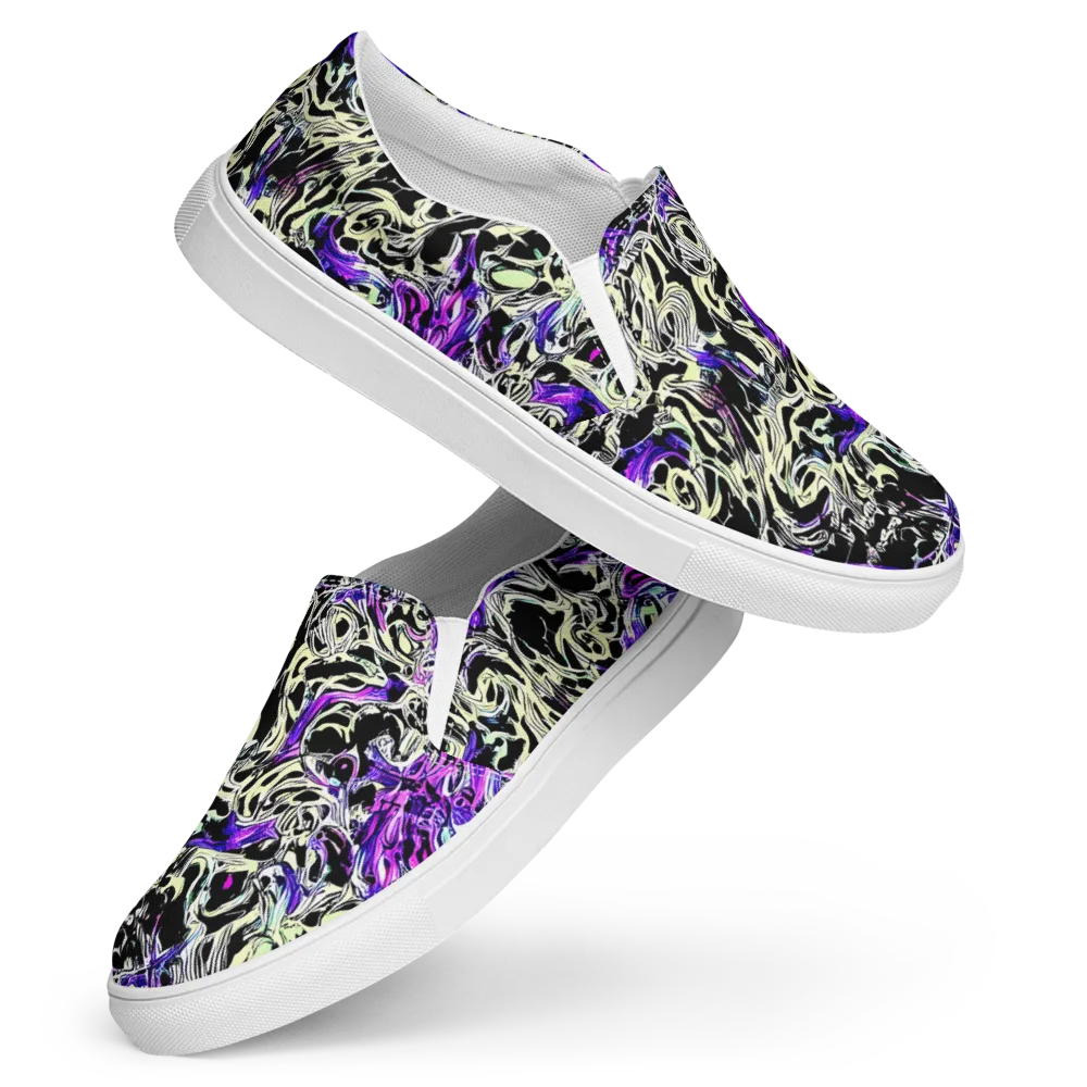 Neon Noir on Women's Slip-On Canvas Shoes — Front