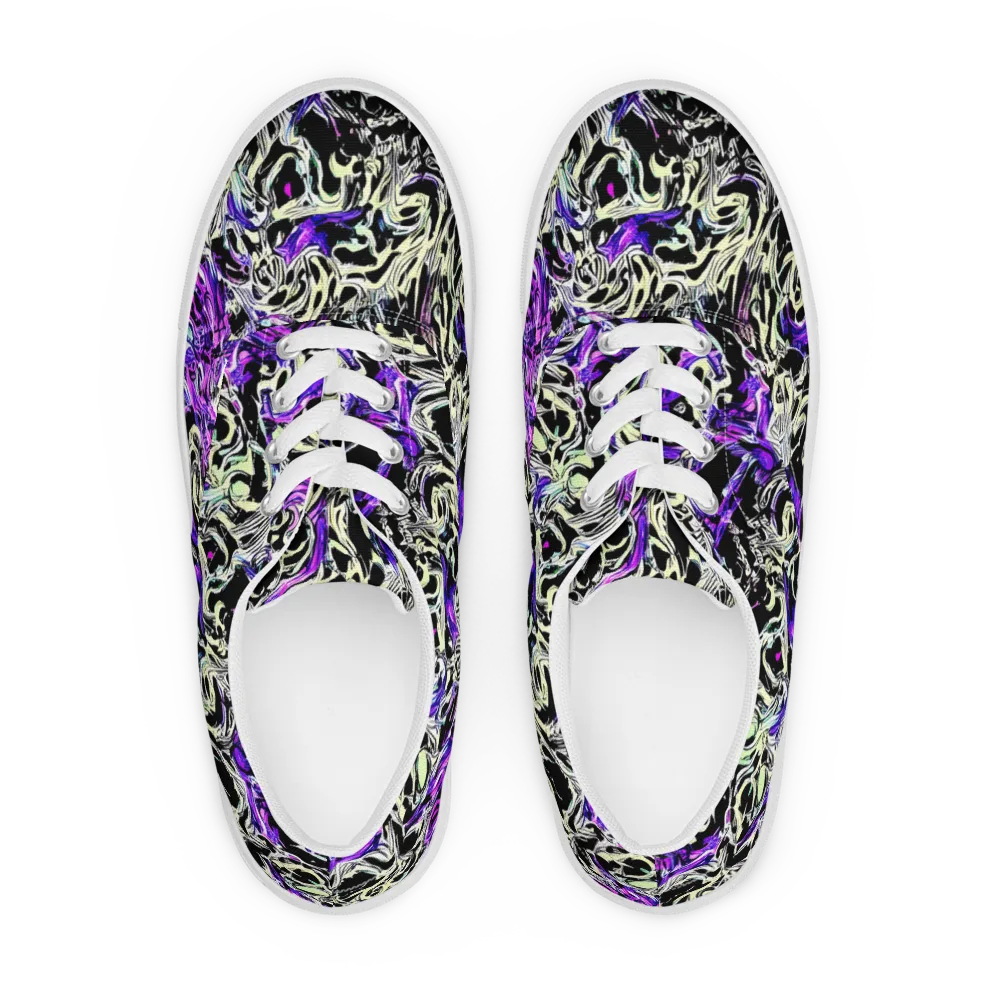 Neon Noir on Men's Lace-Up Canvas Shoes — Front