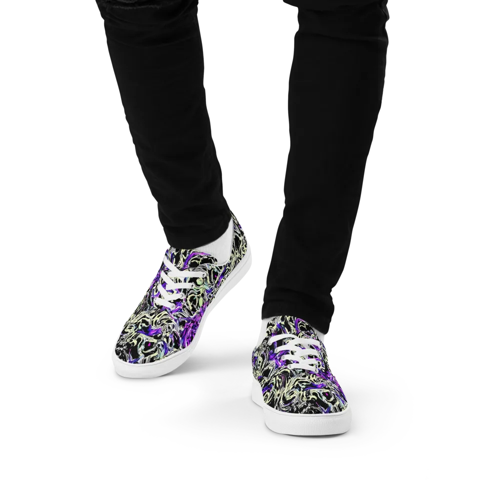 Neon Noir on Men's Lace-Up Canvas Shoes — Front