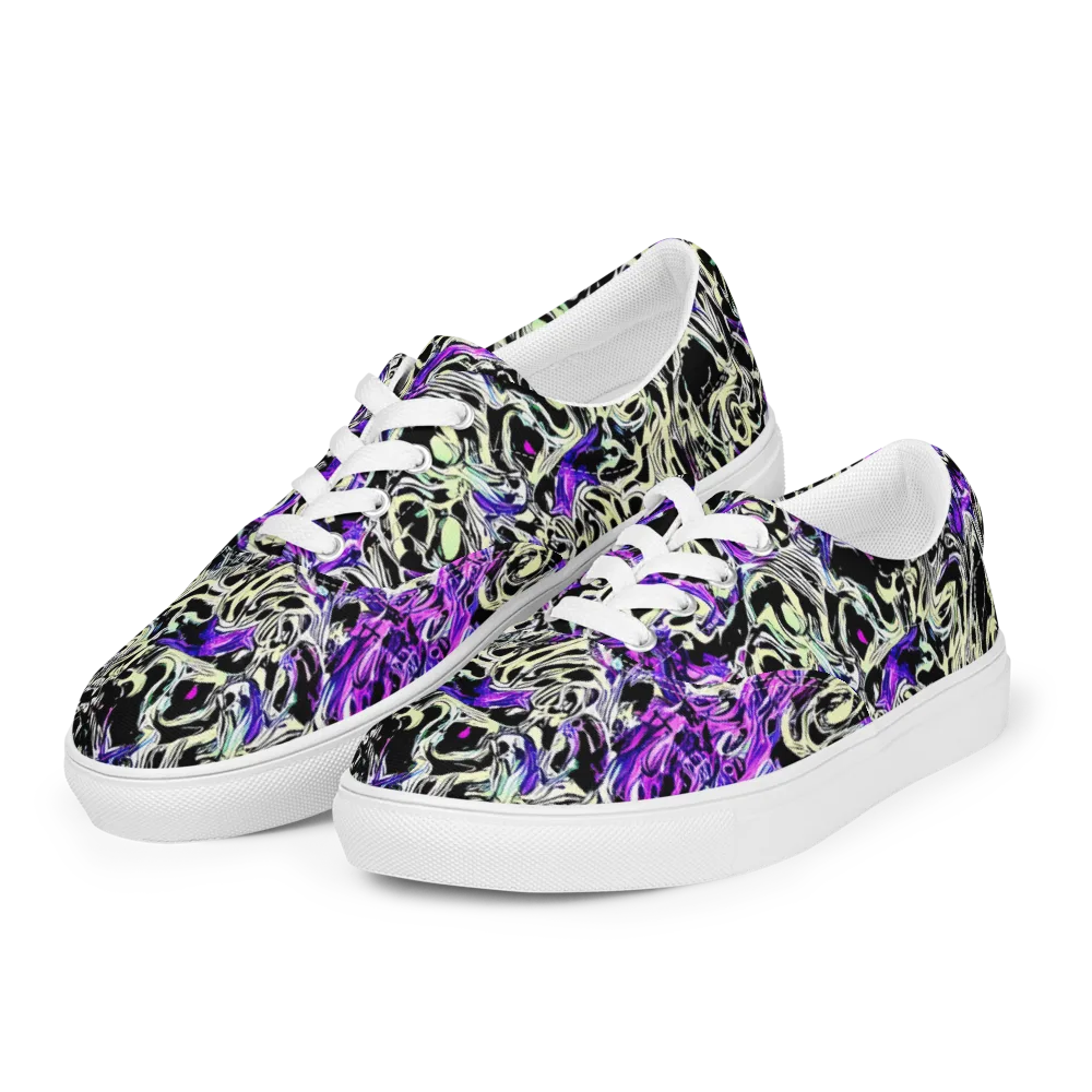 Neon Noir on Men's Lace-Up Canvas Shoes — Left Front