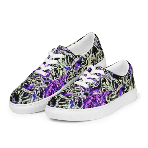 Neon Noir on a Men's Lace-Up Canvas Shoes
