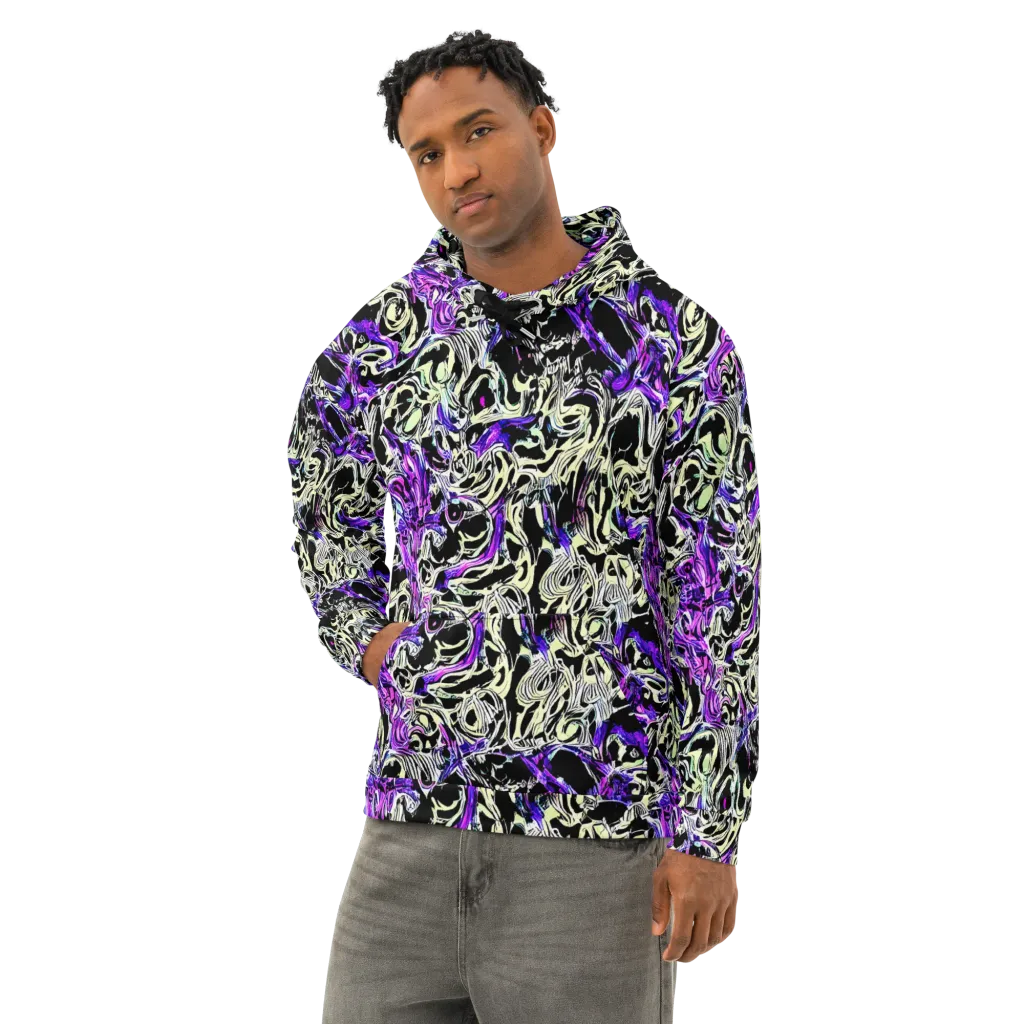 Neon Noir on Cotton Hoodie — Left Front