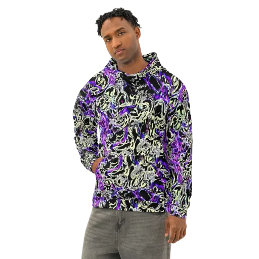 Neon Noir on a Cotton Hoodie