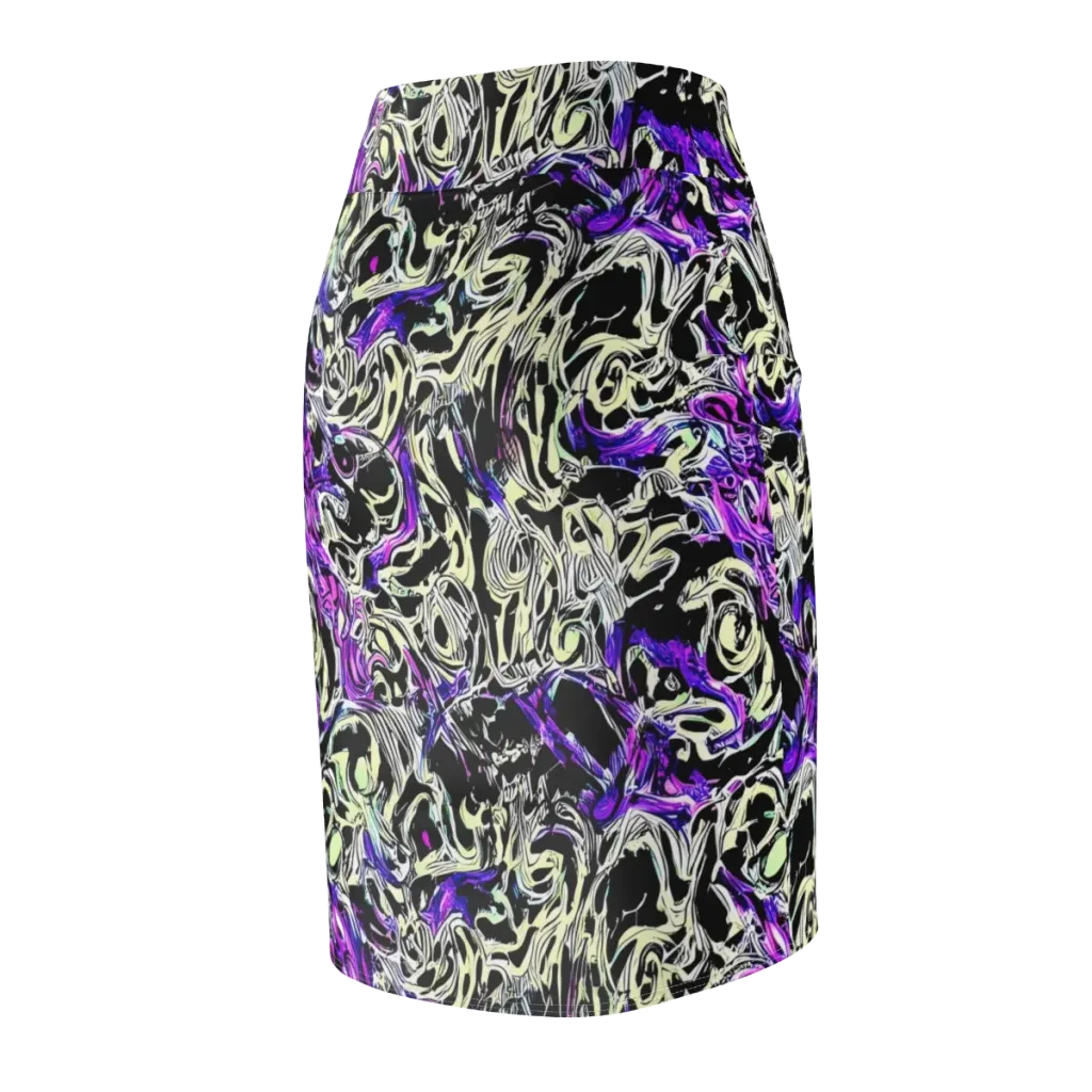 Neon Noir on Pencil Skirt — Back Side