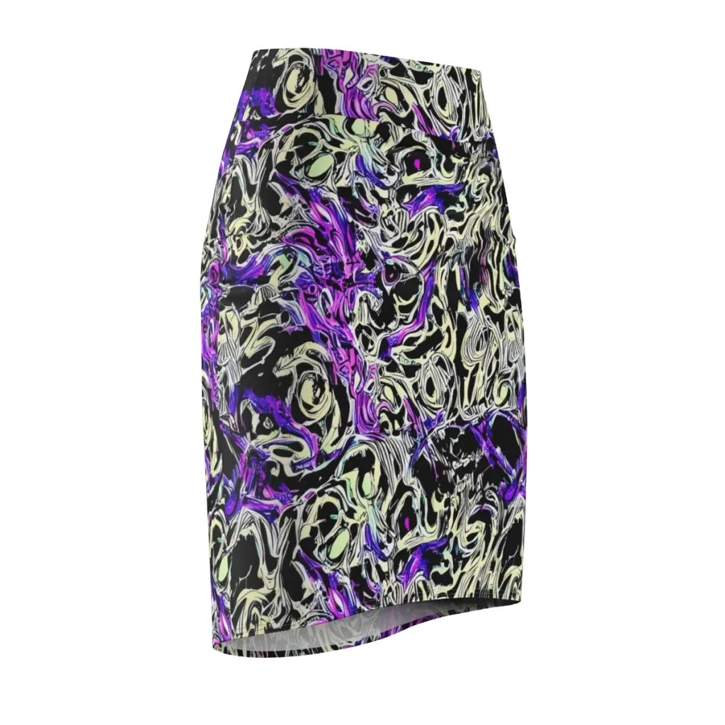 Neon Noir on Pencil Skirt — Front Side