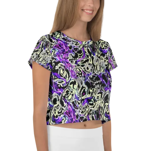 Neon Noir on a Crop Tee