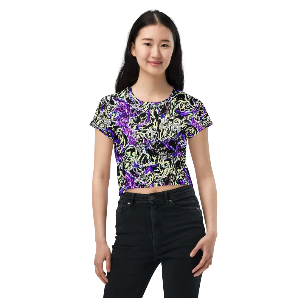 Neon Noir on Crop Tee — Front