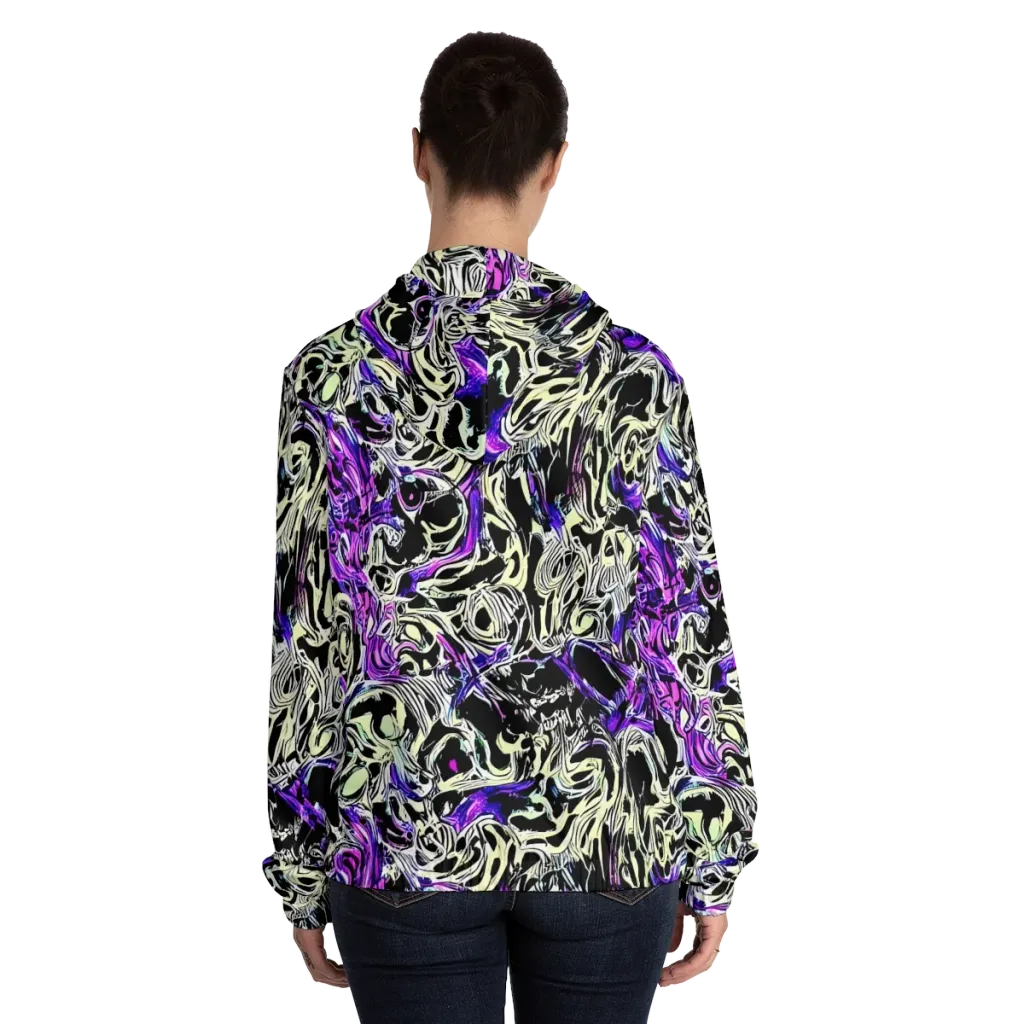 Neon Noir on Women's Full-Zip Hoodie — Back On Person