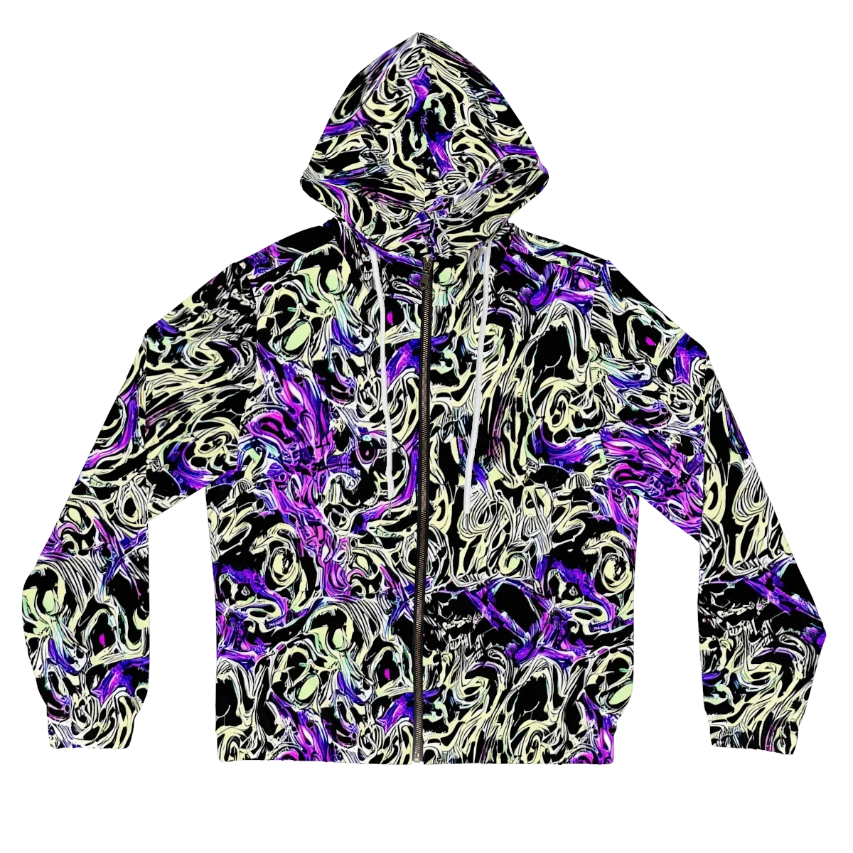 Neon Noir on Women's Full-Zip Hoodie — Front