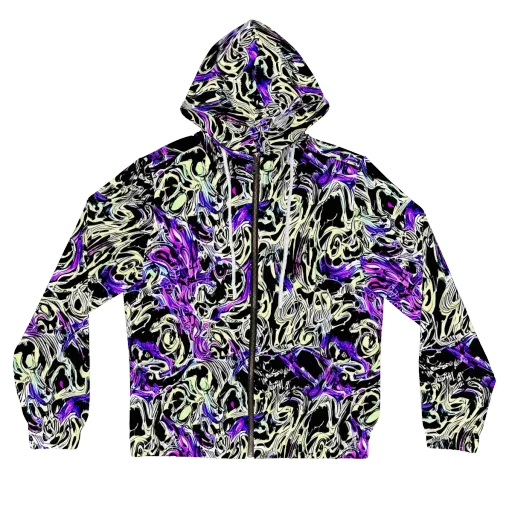 Neon Noir on a Women's Full-Zip Hoodie