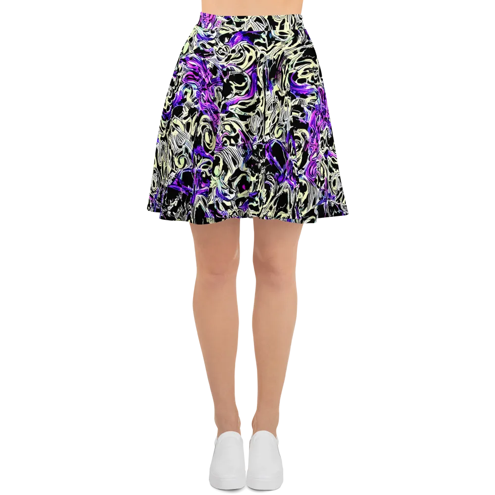 Neon Noir on Skater Skirt — Front