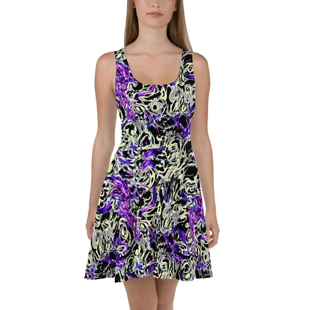 Neon Noir on Skater Dress — Front