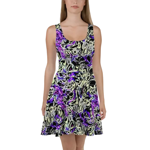 Neon Noir on a Skater Dress