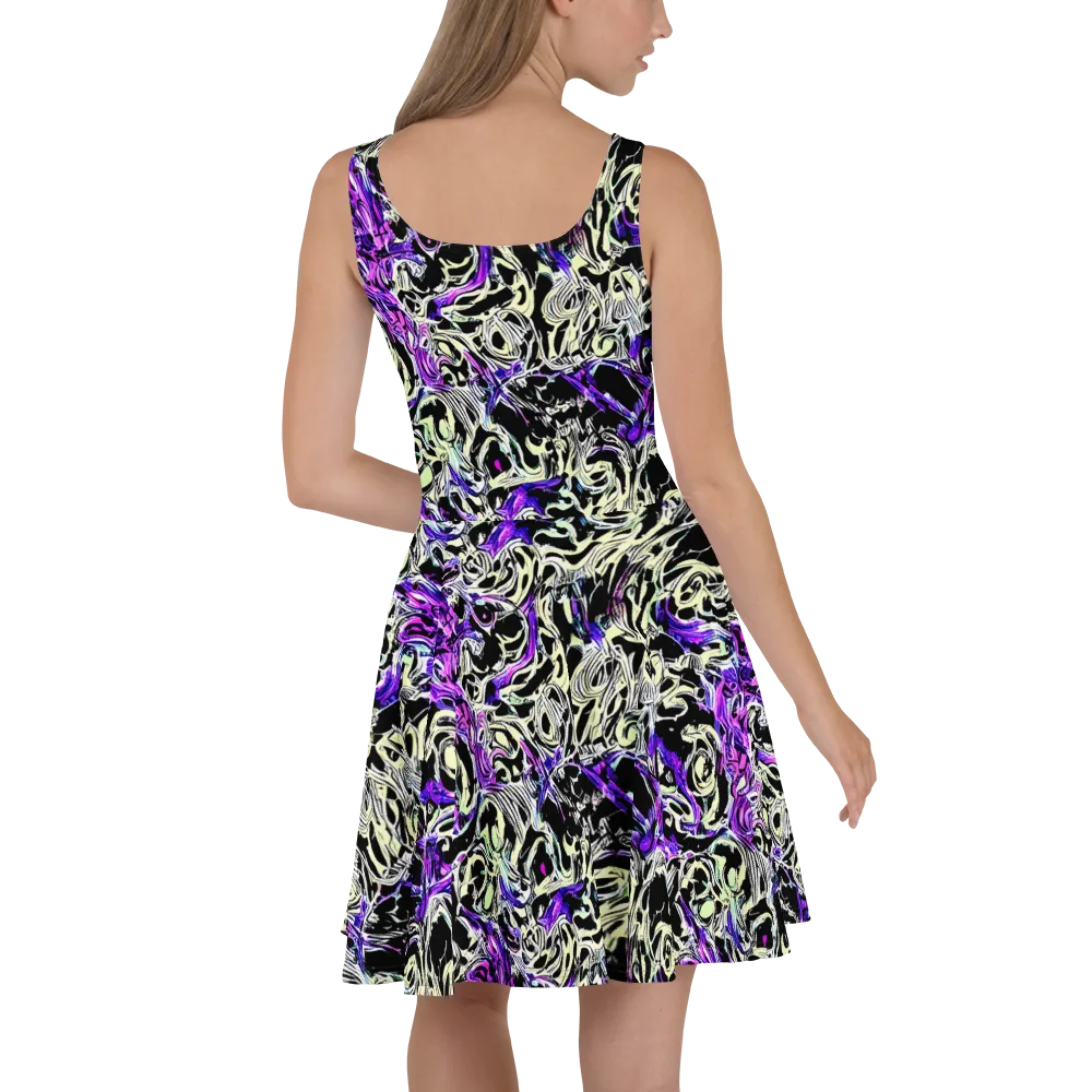Neon Noir on Skater Dress — Back