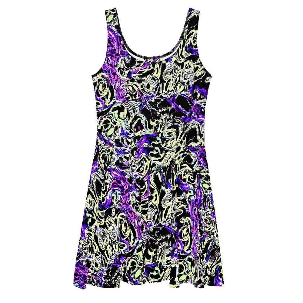 Neon Noir on Skater Dress — Front