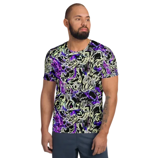 Neon Noir on a Men's Athletic T-Shirt