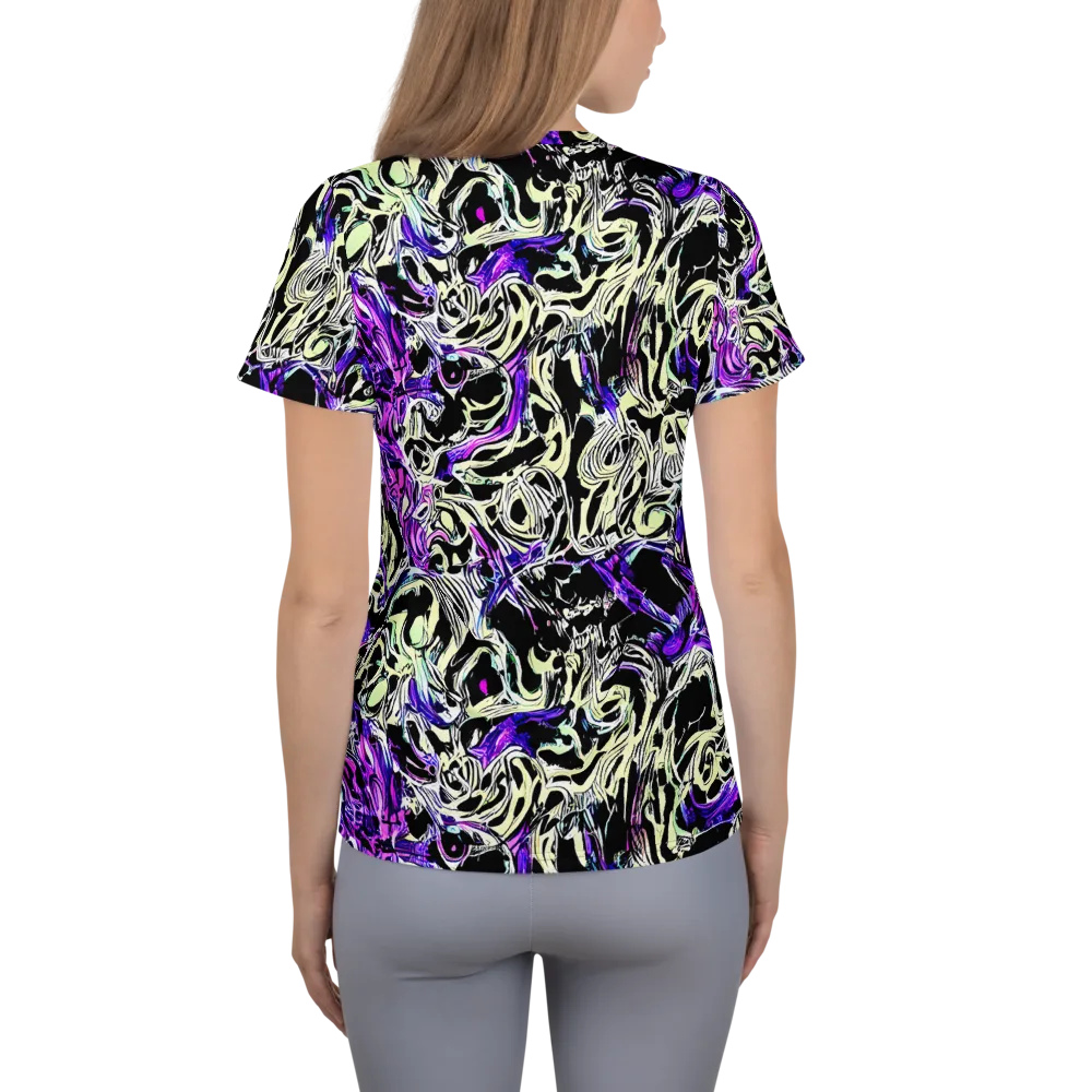 Neon Noir on Women's Athletic T-Shirt — Back