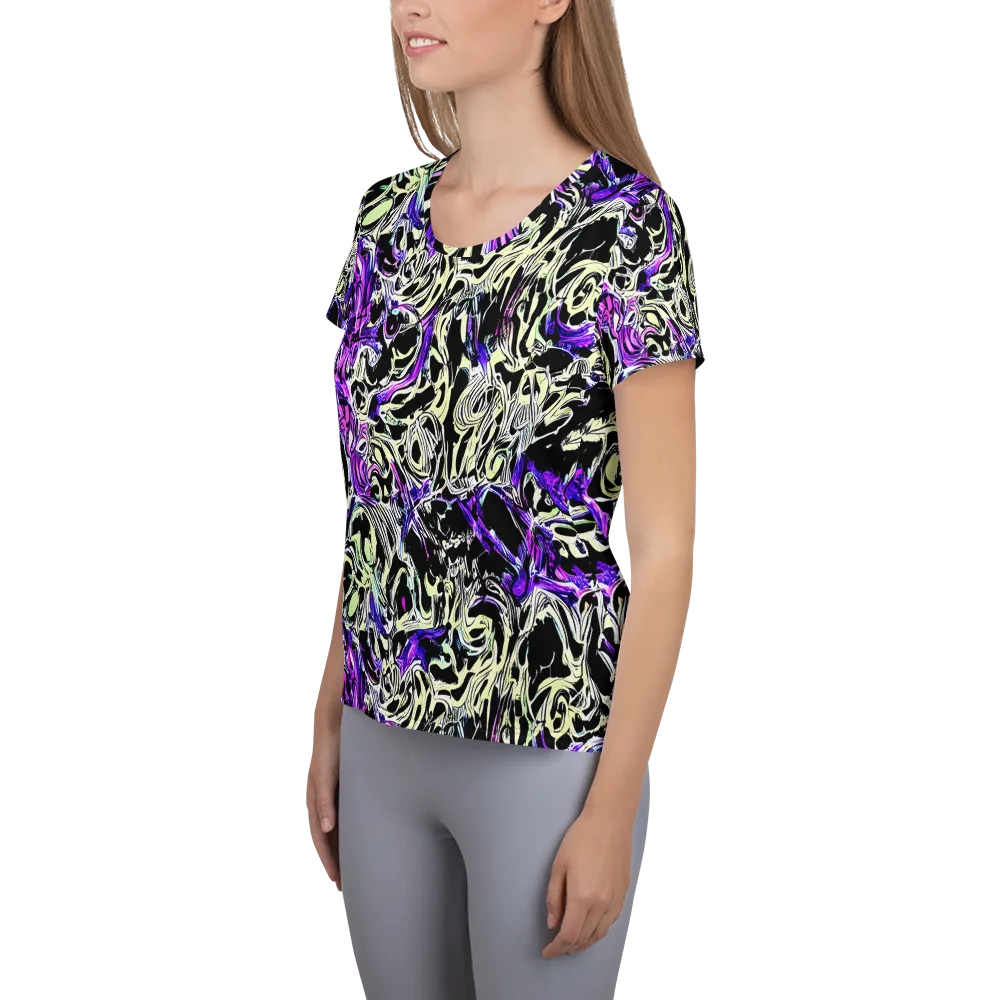 Neon Noir on Women's Athletic T-Shirt — Left