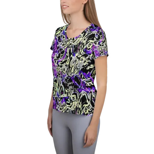 Neon Noir on a Women's Athletic T-Shirt