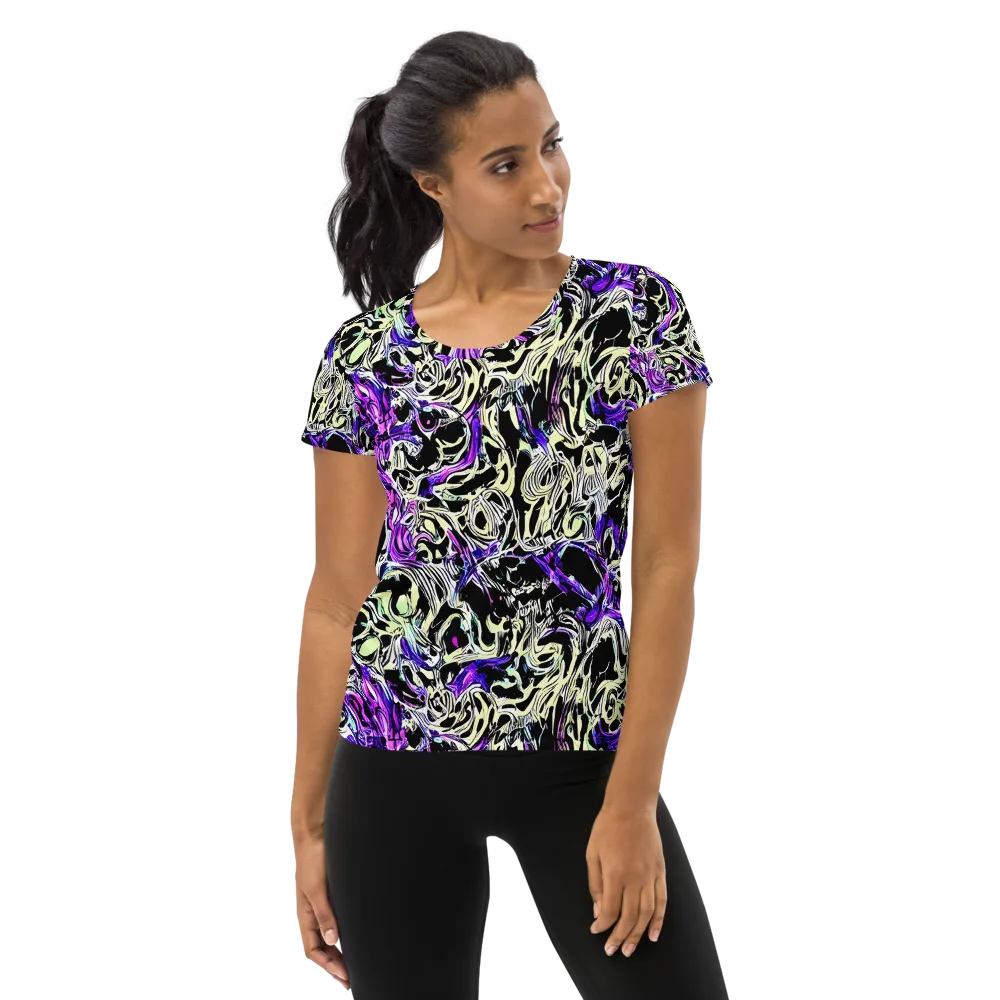 Neon Noir on Women's Athletic T-Shirt — Front