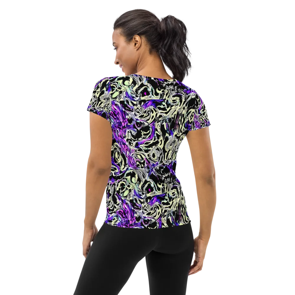 Neon Noir on Women's Athletic T-Shirt — Back