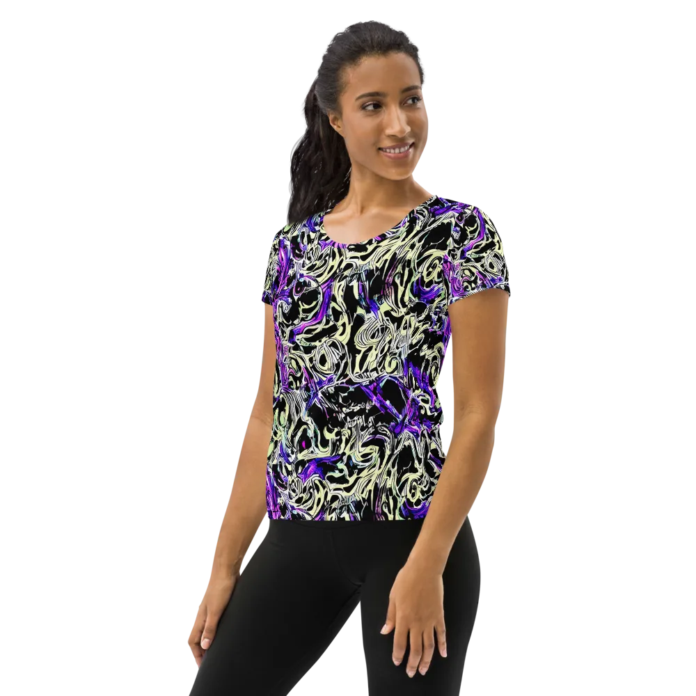 Neon Noir on Women's Athletic T-Shirt — Left