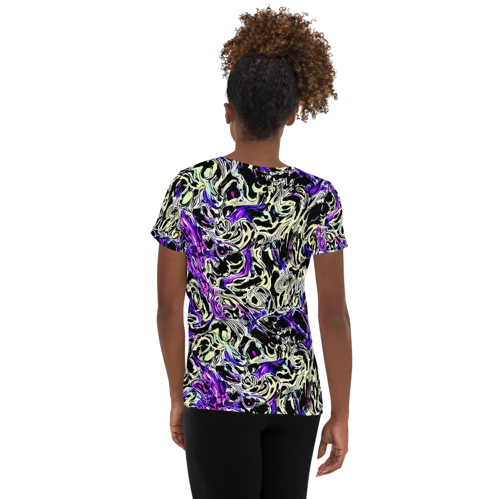Neon Noir on Women's Athletic T-Shirt — Back