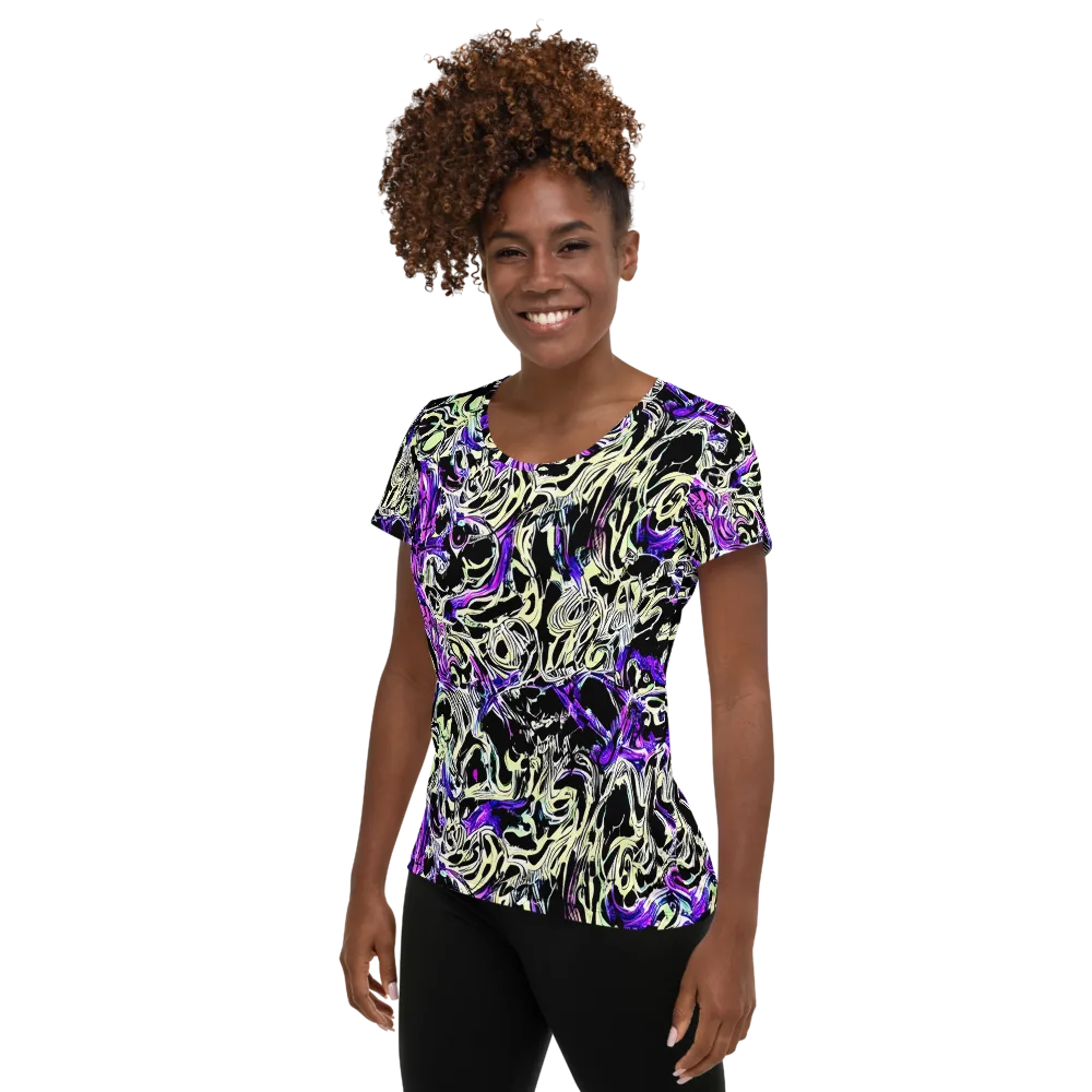 Neon Noir on Women's Athletic T-Shirt — Left