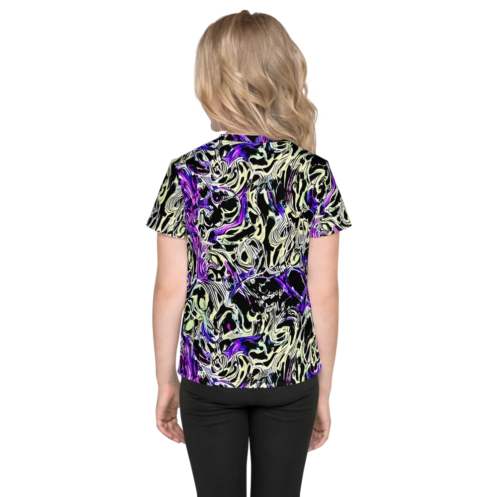 Neon Noir on Kids Crew Neck T-Shirt — Back
